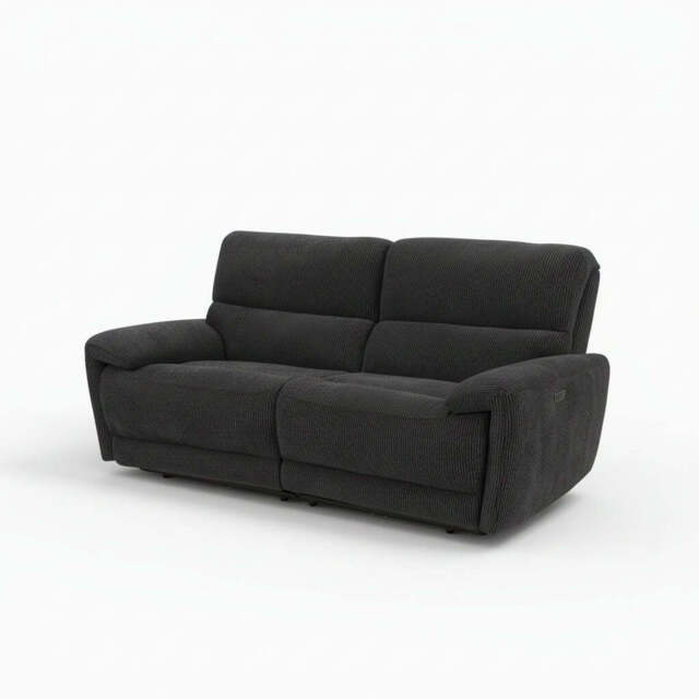 Cairo Black Lay-Z-Boy Style Fabric Power Recliner 3 Seater Sofa by ...
