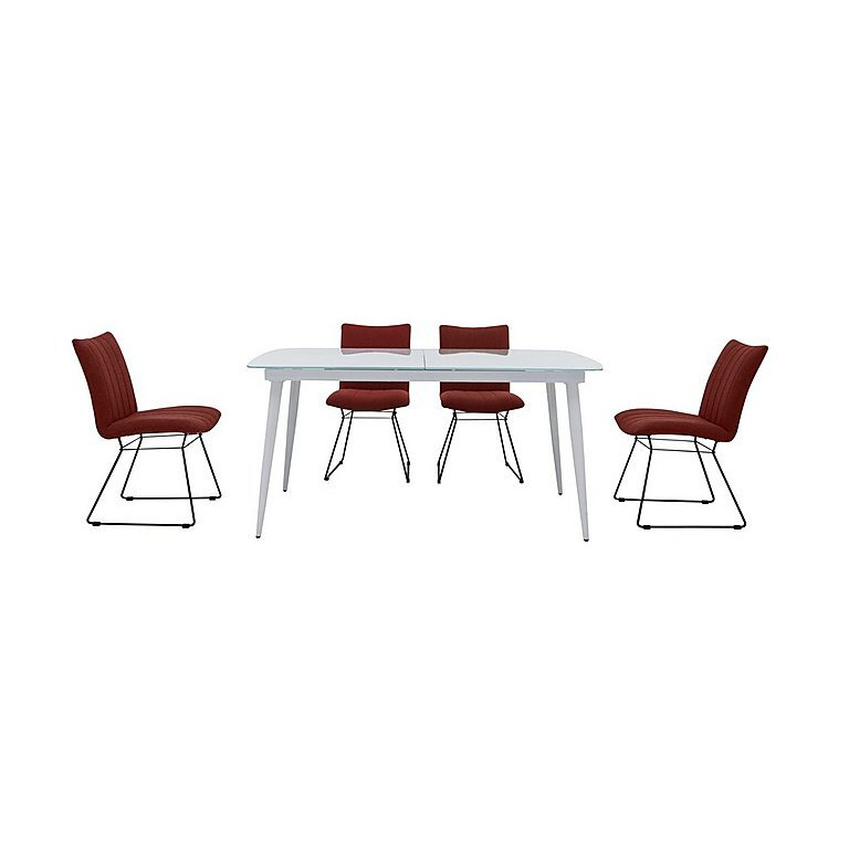 Ace Large Extending Dining Table and 4 Chairs White by Furniture