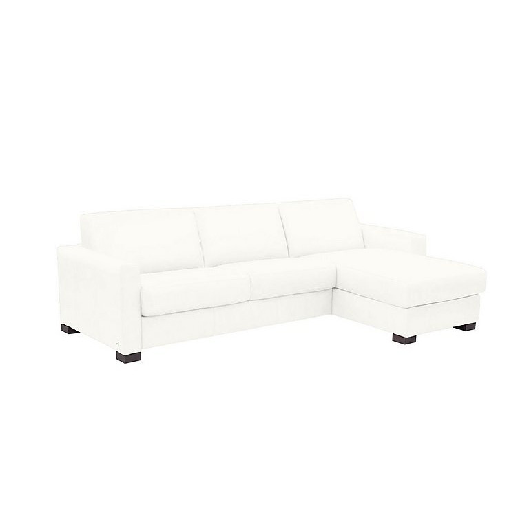 Nicoletti Alcova 3 Seater Leather Sofa Bed with Storage Right Hand Facing Chaise and Box Arms