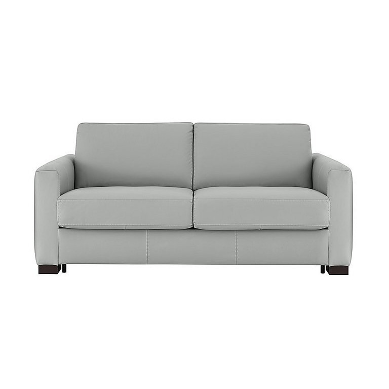 Nicoletti Alcova 2.5 Seater Leather Sofa Bed with Box Arms Torello Allumino by Furniture