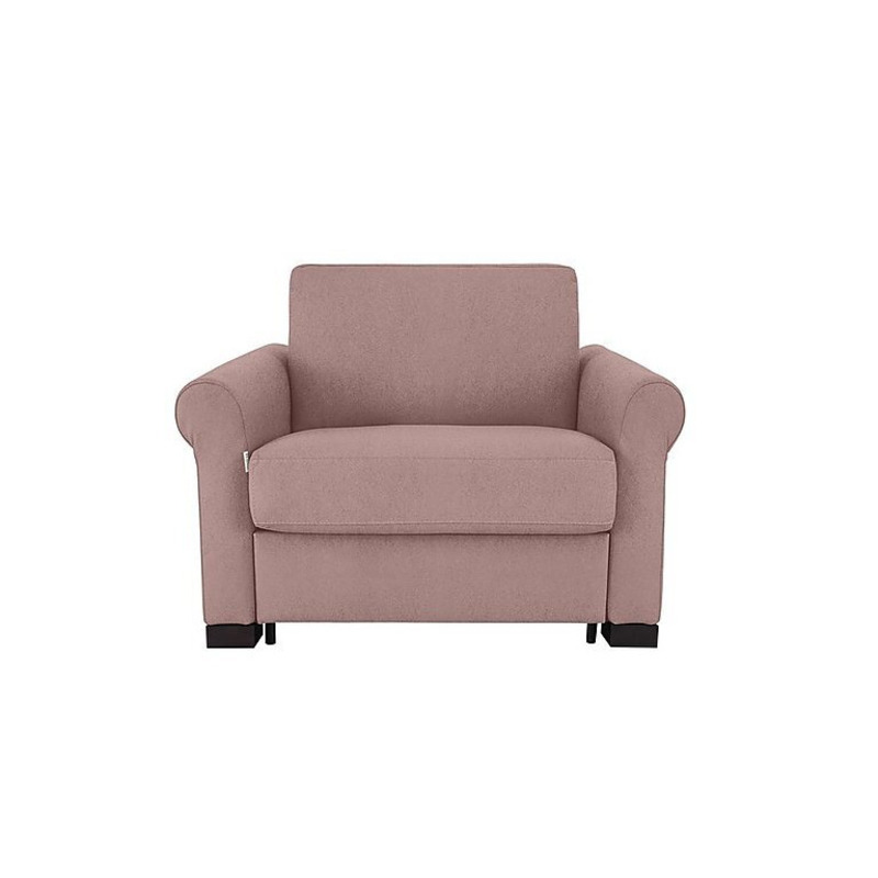 Nicoletti Alcova Fabric Chair Sofa Bed with Scroll Arms Fuente Coral by Furniture Village