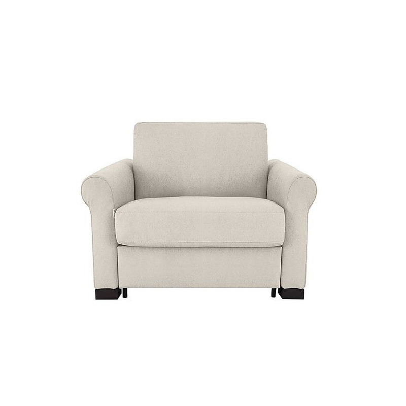 Nicoletti Alcova Fabric Chair Sofa Bed with Scroll Arms Fuente Beige by Furniture Village