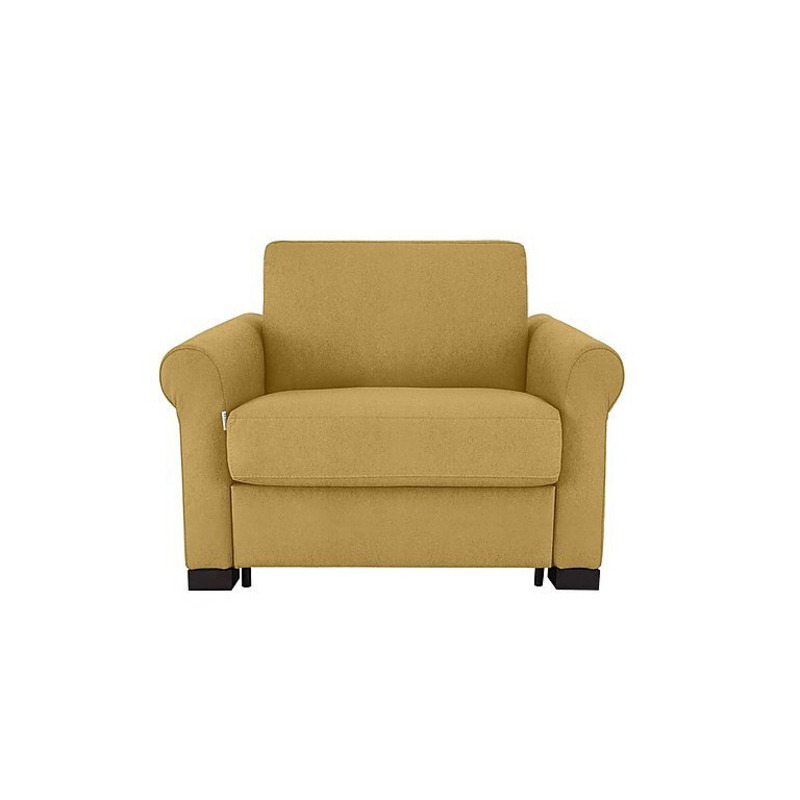 Nicoletti Alcova Fabric Chair Sofa Bed with Scroll Arms Fuente Mostaza by Furniture Village