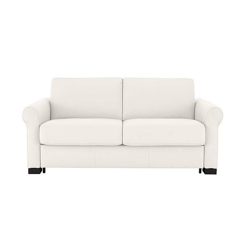 Nicoletti Alcova 2 Seater Leather Sofa Bed with Scroll Arms Torello