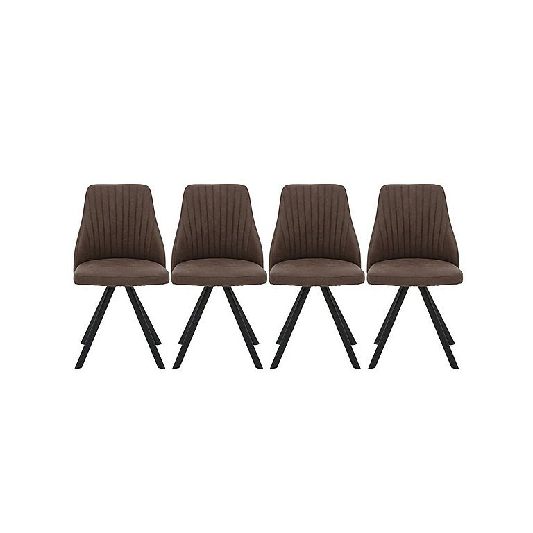 Aquila Set of 4 Swivel Dining Chairs Brown by Furniture Village