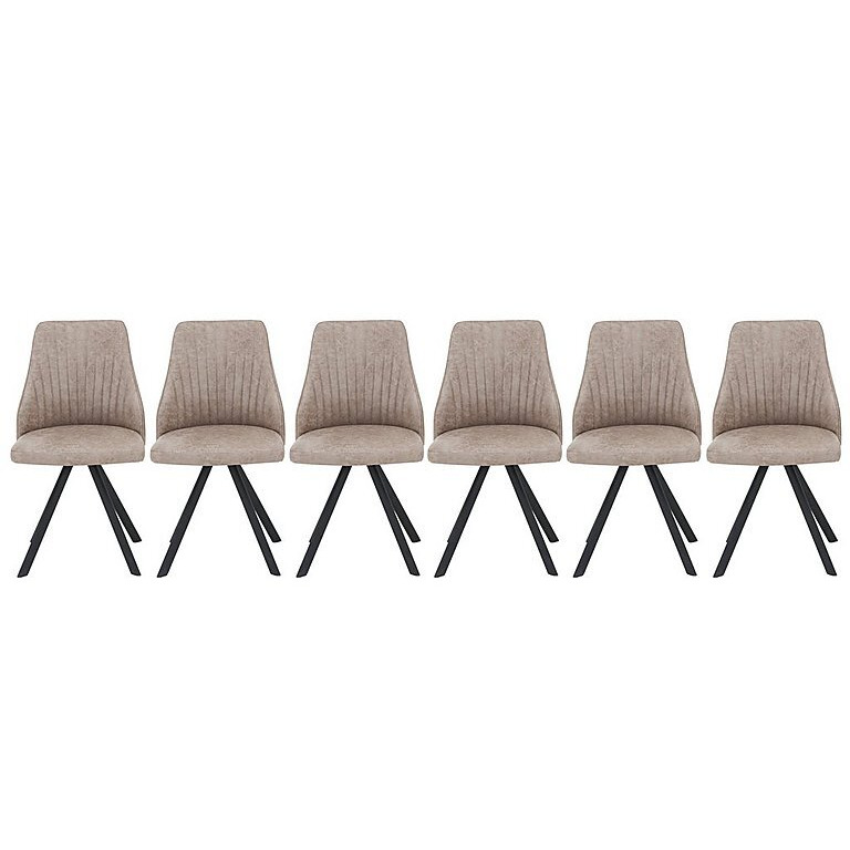 Aquila Set of 6 Swivel Dining Chairs Light Grey by Furniture Village