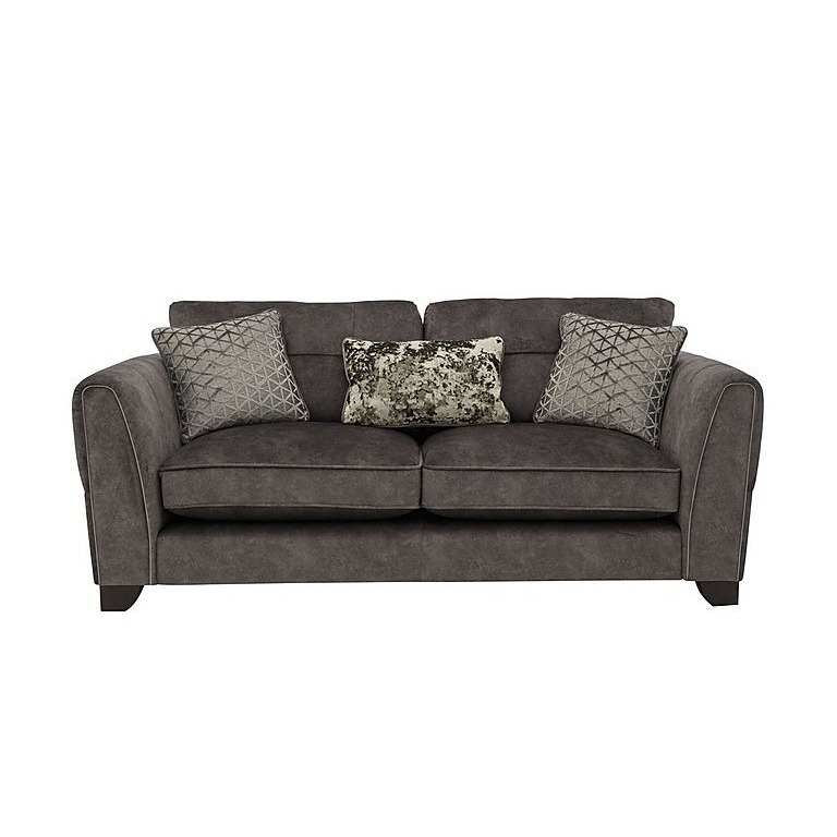 Ariana 3 Seater Fabric Classic Back Sofa with Chrome Insert Dapple