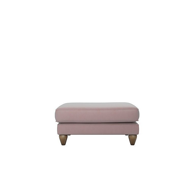 The Lounge Co. Bronwyn Fabric Footstool With Vintage Oak Feet