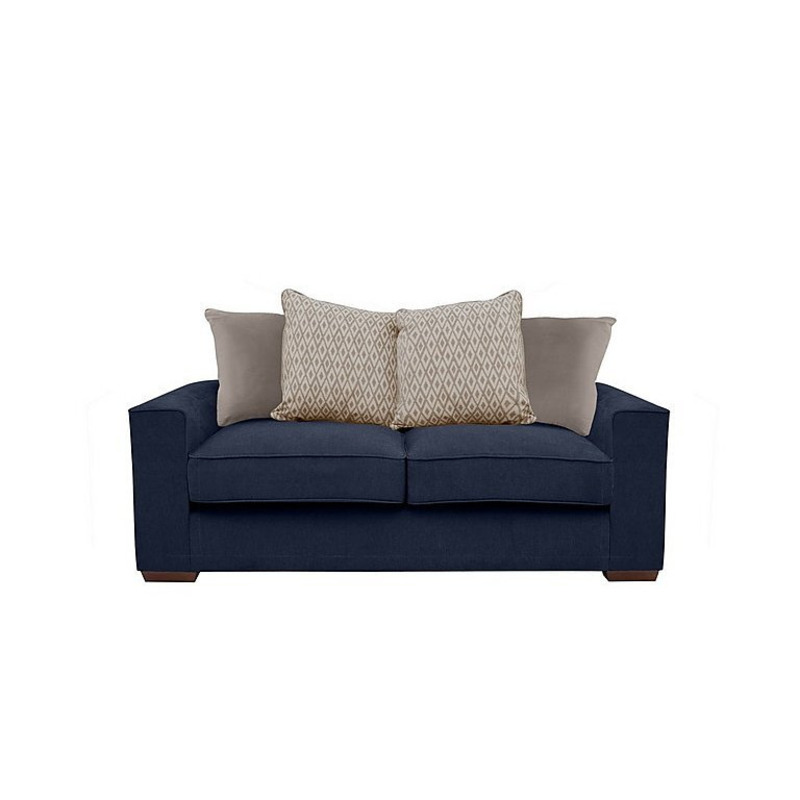 Cory 2 Seater Fabric Scatter Back Sofa Cosmo Navy & Stone Pack by