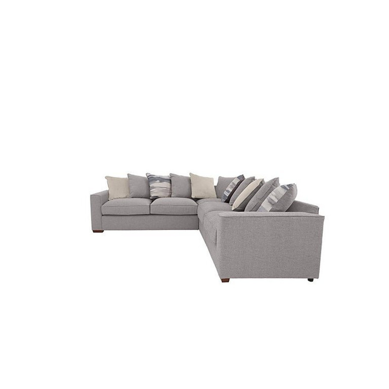 Cory Large Fabric Corner Scatter Back Sofa Dallas Silver & Cream Pack