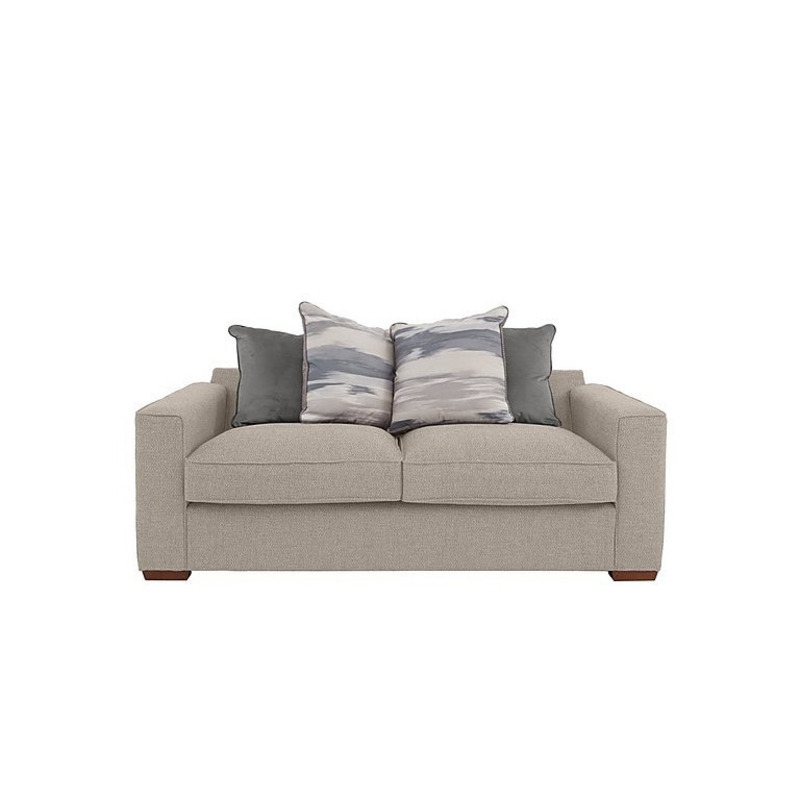 Cory 2 Seater Fabric Scatter Back Sofa Bed Dallas Natural & Slate