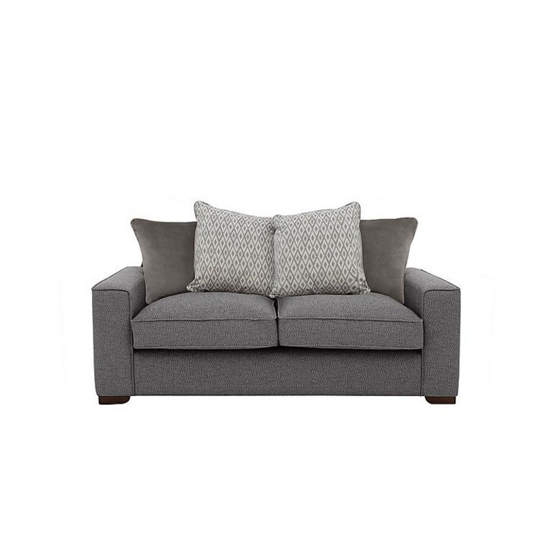 Cory 2 Seater Fabric Scatter Back Sofa Bed Dallas Charcoal & Grey