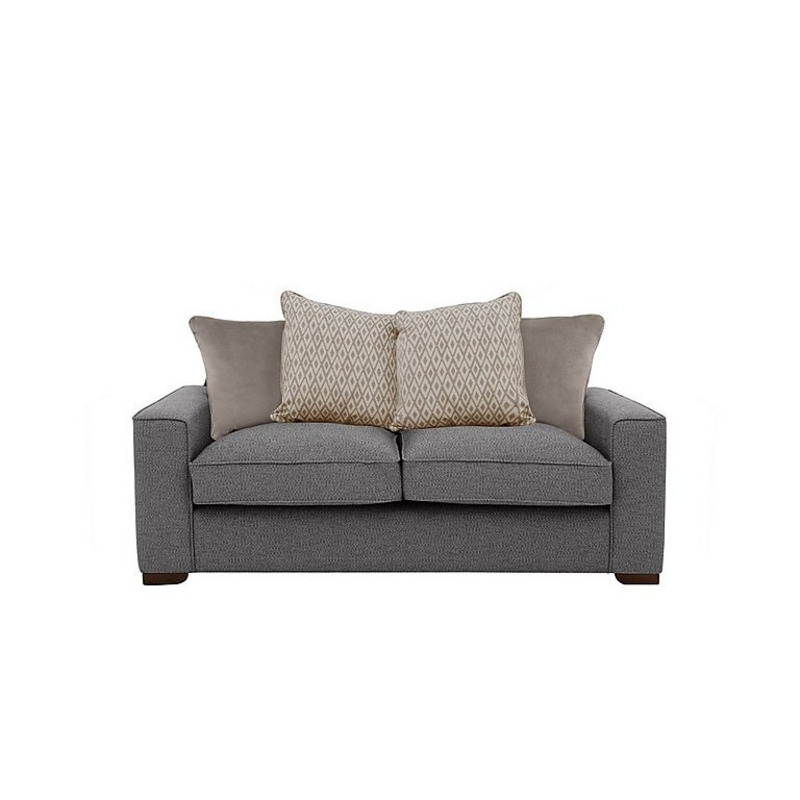 Cory 2 Seater Fabric Scatter Back Sofa Bed Dallas Charcoal & Stone