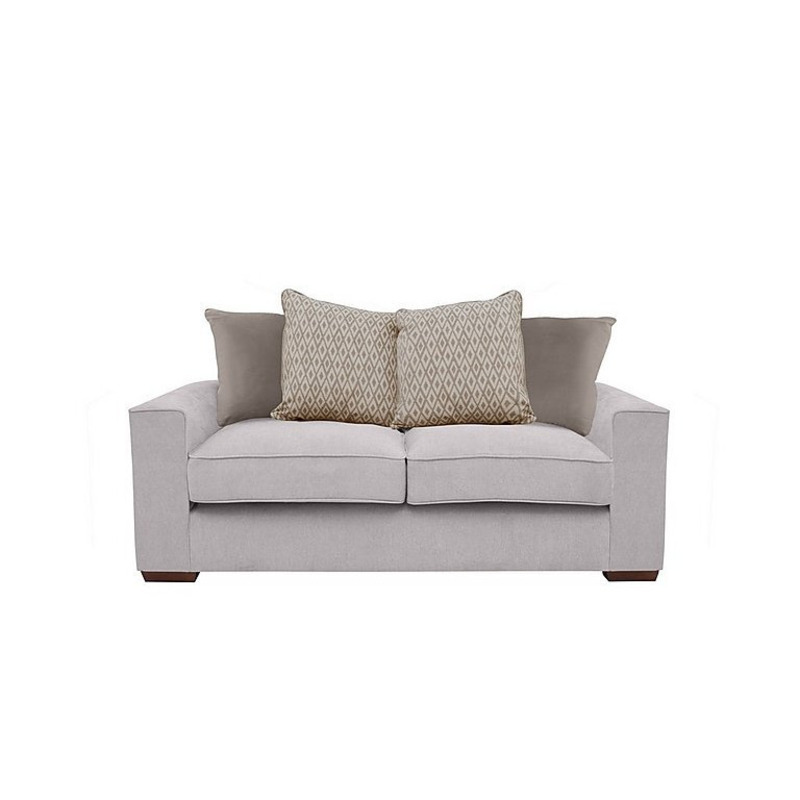Cory 2 Seater Fabric Scatter Back Sofa Bed Cosmo Silver & Stone Pack