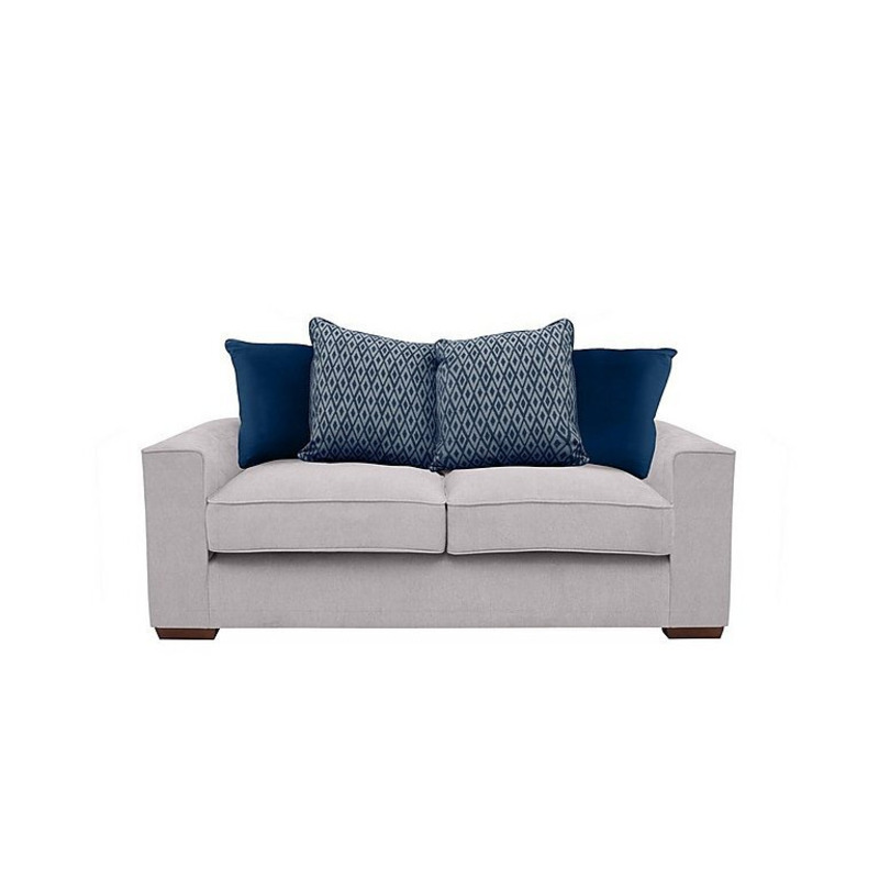 Cory 2 Seater Fabric Scatter Back Sofa Bed Cosmo Silver & Blue Pack