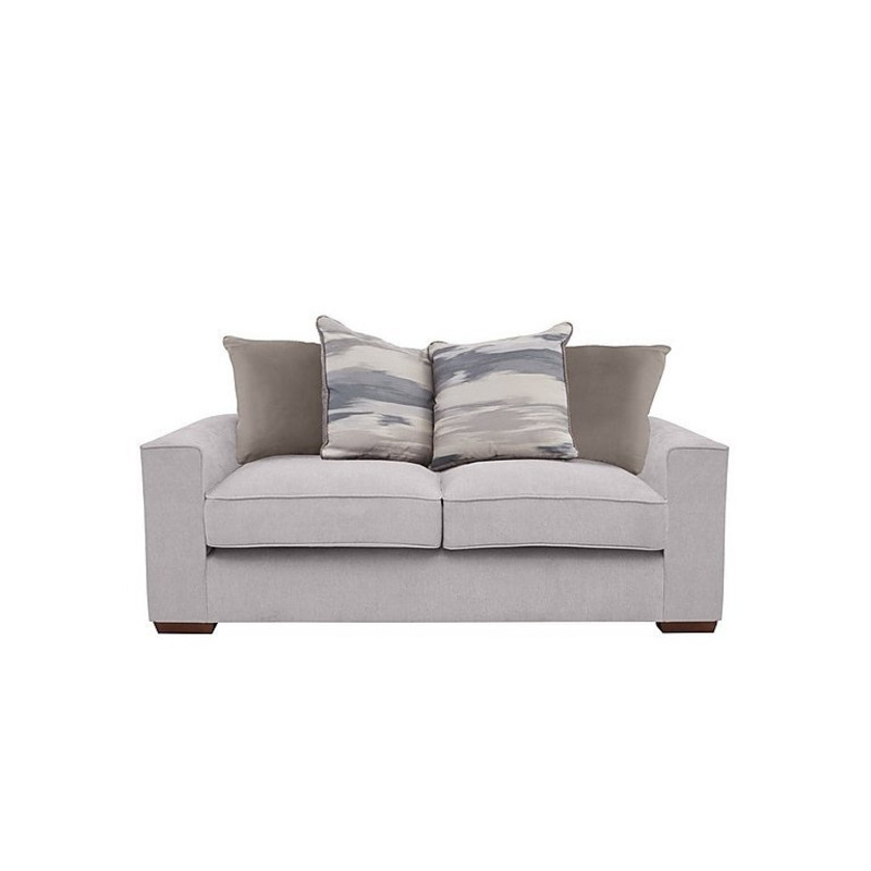Cory 2 Seater Fabric Scatter Back Sofa Bed Cosmo Silver & Natural