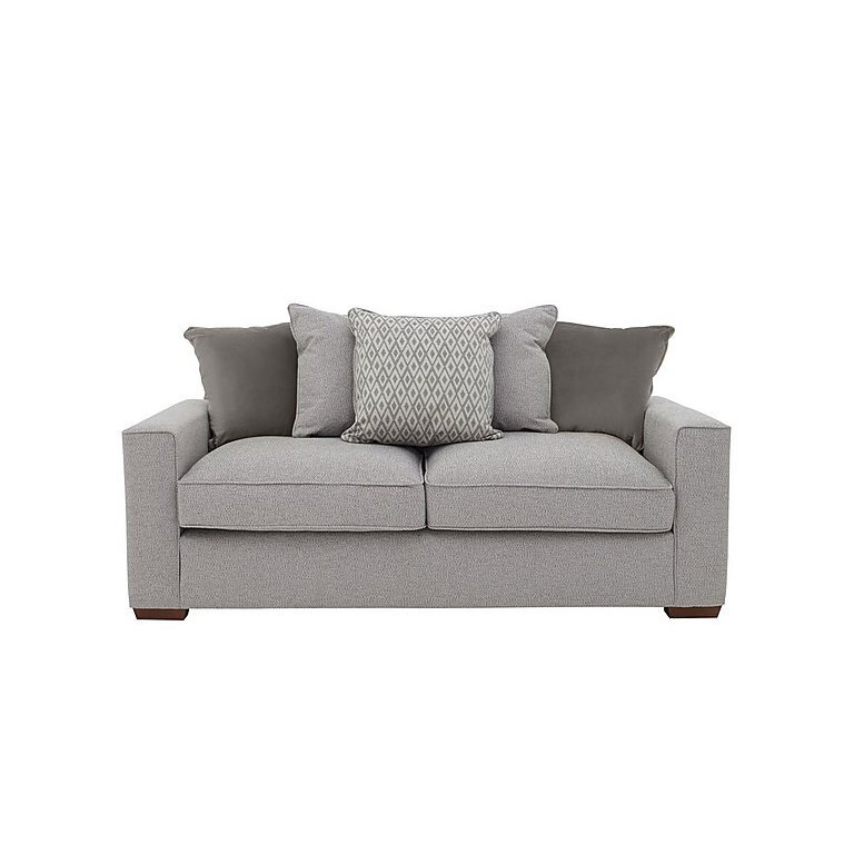 Cory 3 Seater Fabric Scatter Back Sofa Bed Dallas Silver & Grey Pack