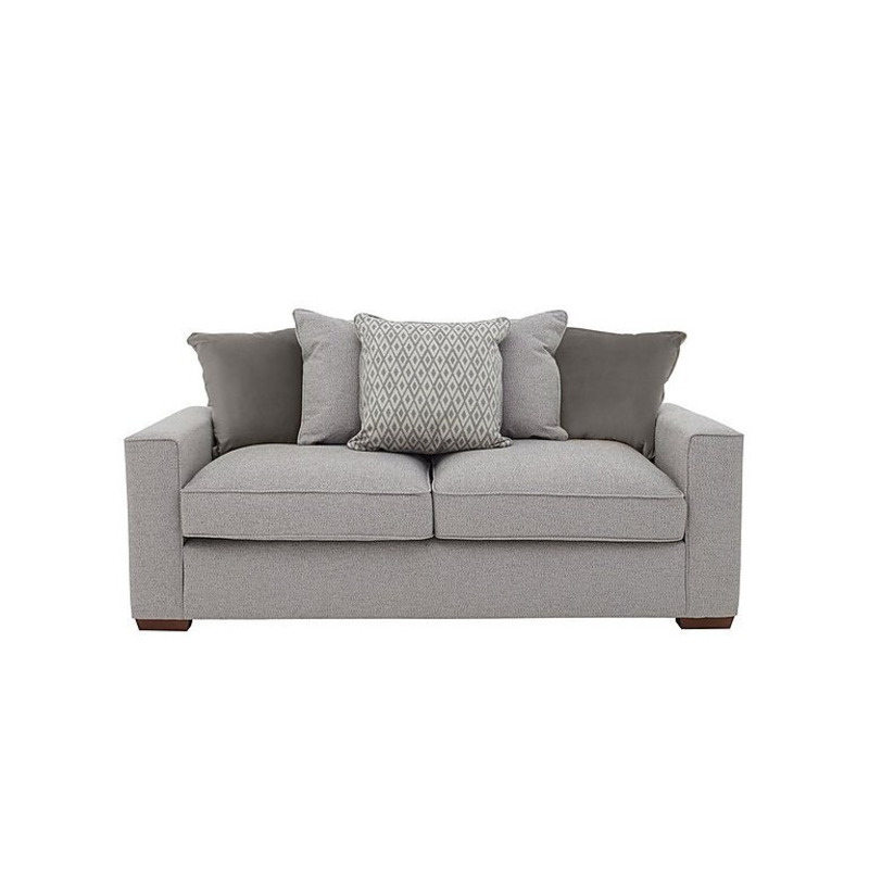 Cory 3 Seater Fabric Scatter Back Sofa Bed Dallas Silver & Grey Pack