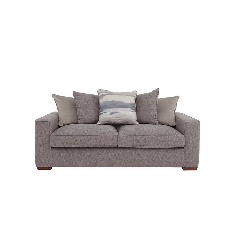 Cory 3 Seater Fabric Scatter Back Sofa Bed Dallas Taupe & Natural