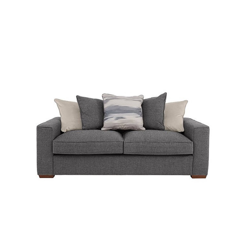 Cory 3 Seater Fabric Scatter Back Sofa Bed Dallas Charcoal & Cream