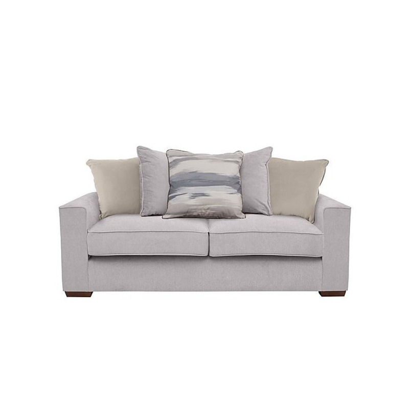 Cory 3 Seater Fabric Scatter Back Sofa Bed Cosmo Silver & Cream Pack