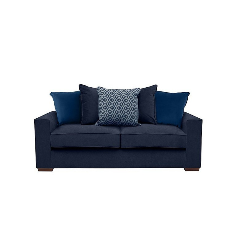 Cory 3 Seater Fabric Scatter Back Sofa Bed Cosmo Navy & Blue Pack by