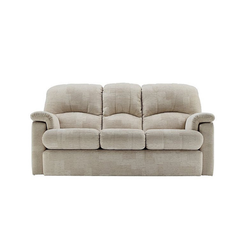 G Plan Chloe Small Fabric 3 Seater Sofa Checkers Putty by Furniture