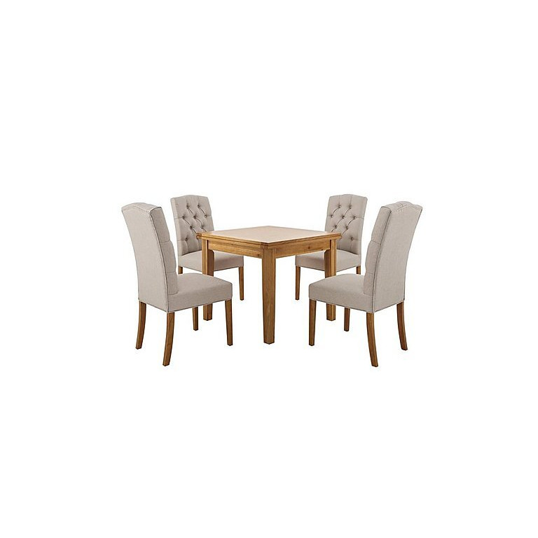 Furnitureland California Solid Oak Flip Top Extending Table and 4