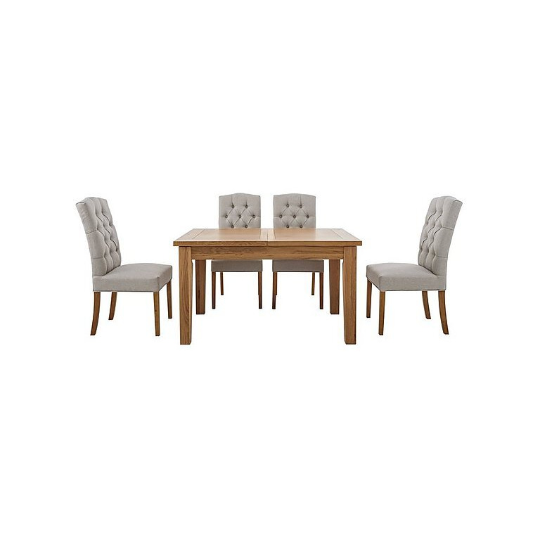 Furnitureland California Solid Oak Rectangular Extending Table and 4