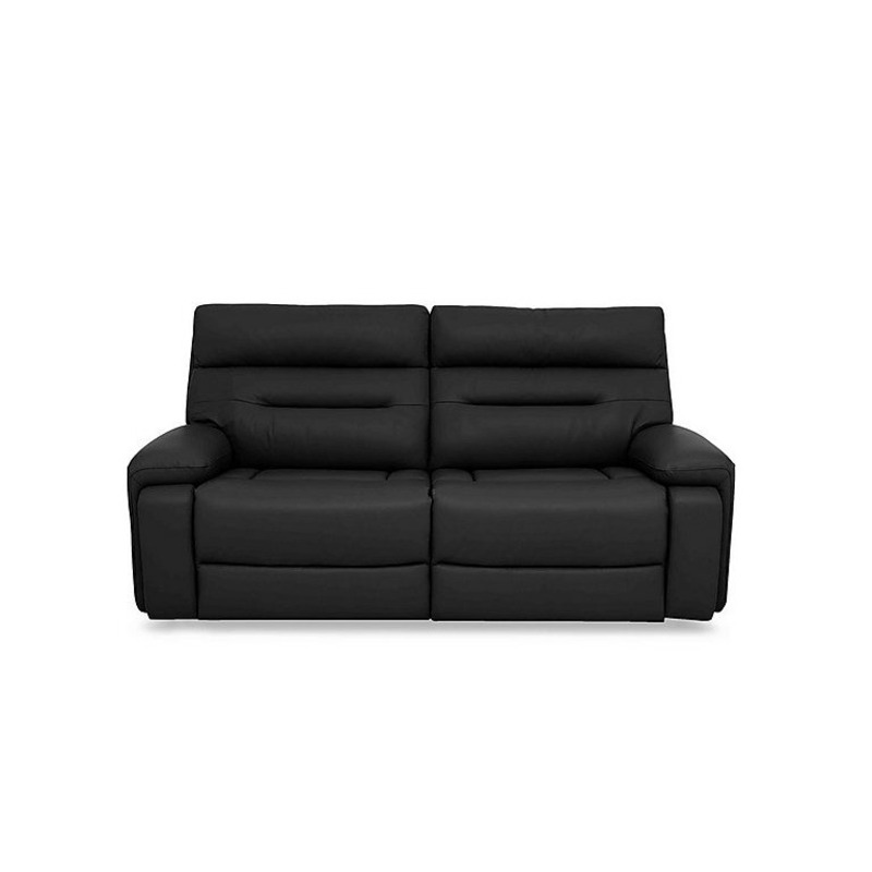 Cinemax 3 Seater Leather Sofa with Power Recliner Natural Black Mica