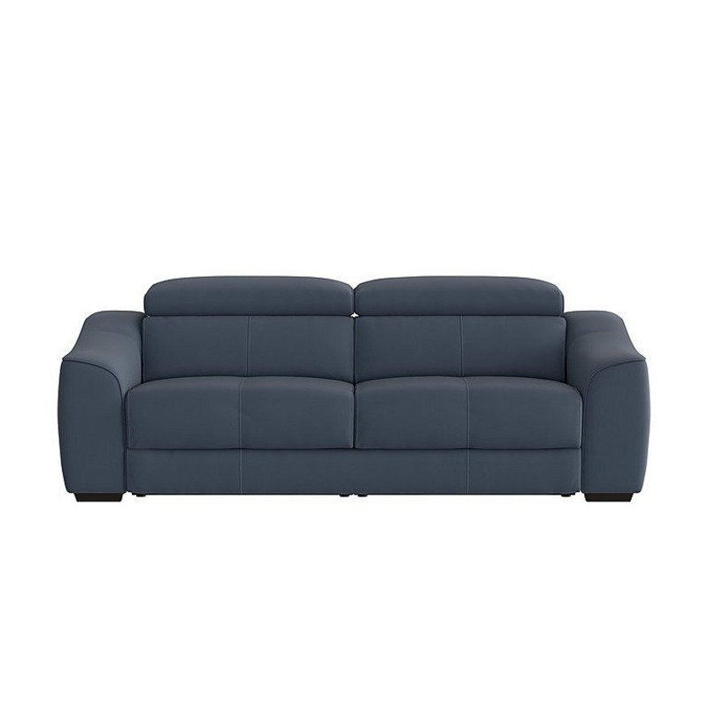 Elixir 3 Seater HW Leather Sofa with Manual Recliner Ocean Blue by