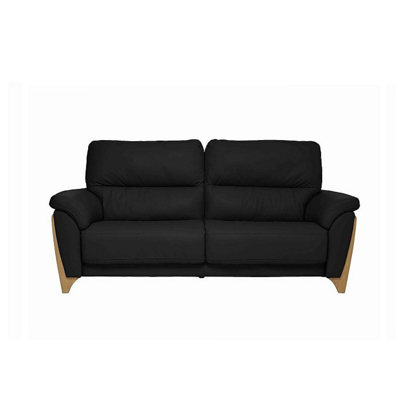 Ercol Enna Large Leather Sofa Black by Furniture Village