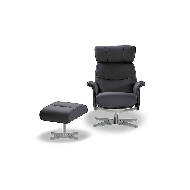 Nicoletti Tricolour Enzo Leather Swivel Manual Recliner Chair and