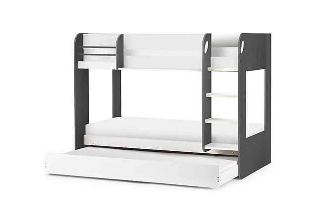Anna Bunk Bed with Trundle - Charcoal and White by Furniture Village ...