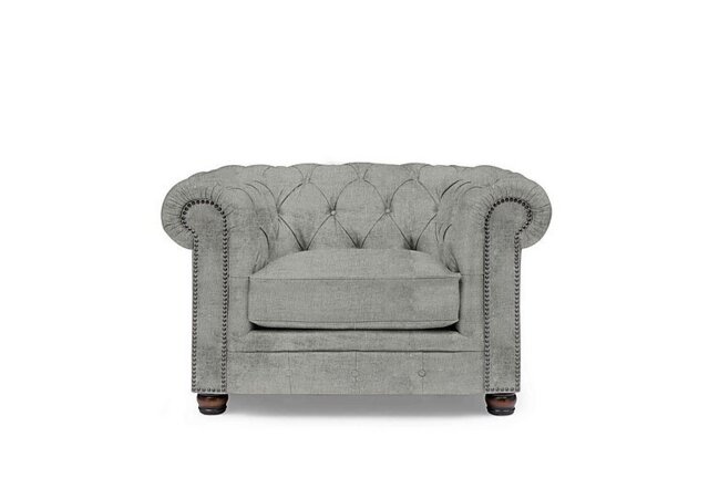 At The Helm - Shackleton Fabric Chesterfield Chair with USB-C - Doves ...