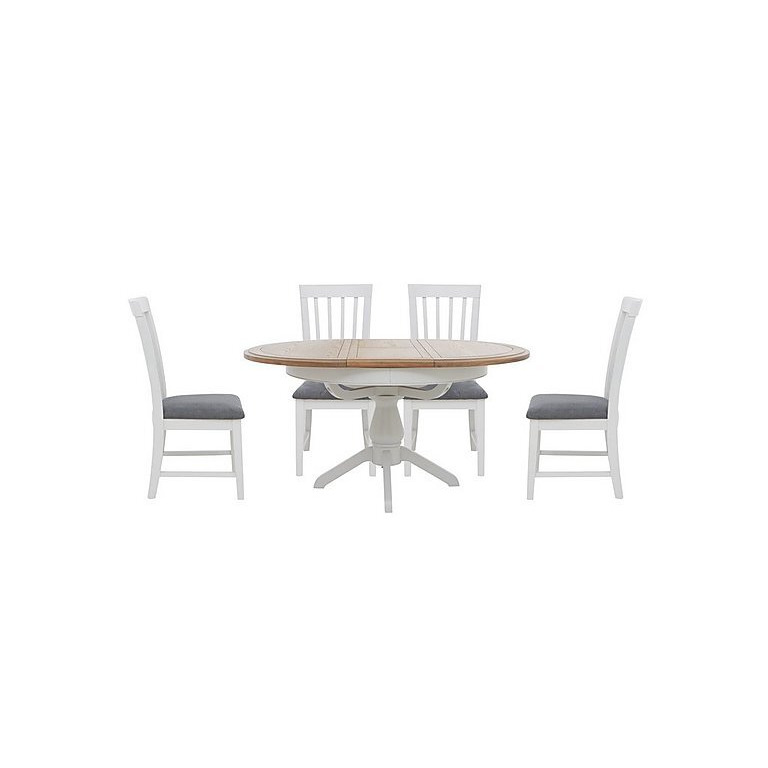 Furnitureland Hamilton Round Extending Dining Table and 4 Wooden