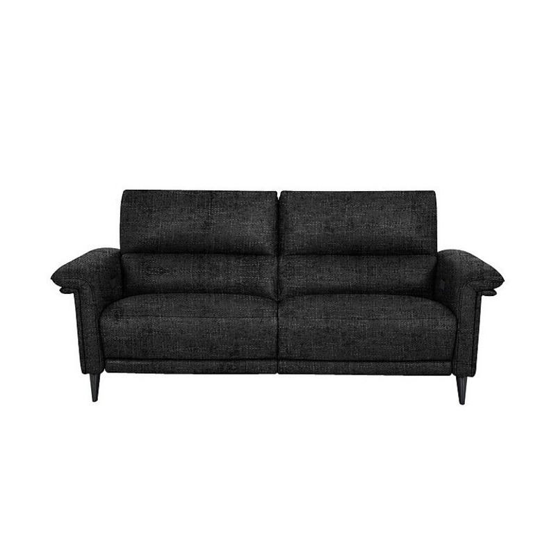 Domicil Huxley 3 Seater Fabric Power Recliner Sofa with Telescopic Headrests Black Mica by