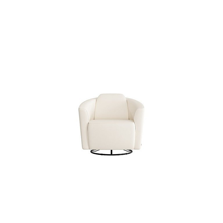 Nicoletti Ketty Leather Swivel Chair Torello Bianco by Furniture