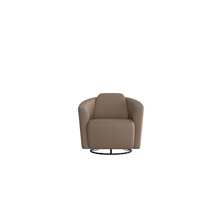 Nicoletti Ketty Leather Swivel Chair Botero Taupe by Furniture