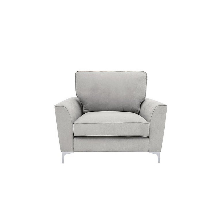Legend Fabric Armchair with Chrome Feet Kingston Silver by Furniture Village