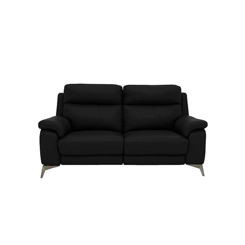 Missouri 2 Seater HW Leather Recliner Sofa with Power Headrest Black