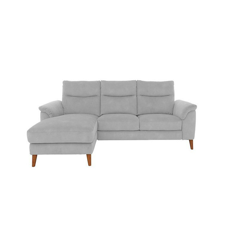 3 Seater Fabric Sofa with Left Hand Facing Chaise End Smoke