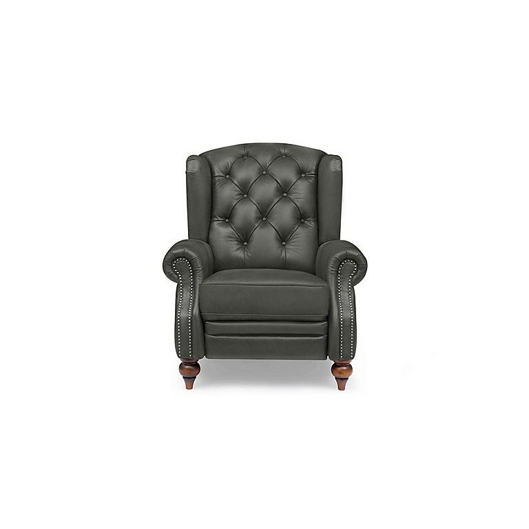 At The Helm - Shackleton Leather Wing Chair - Granite by Furniture ...