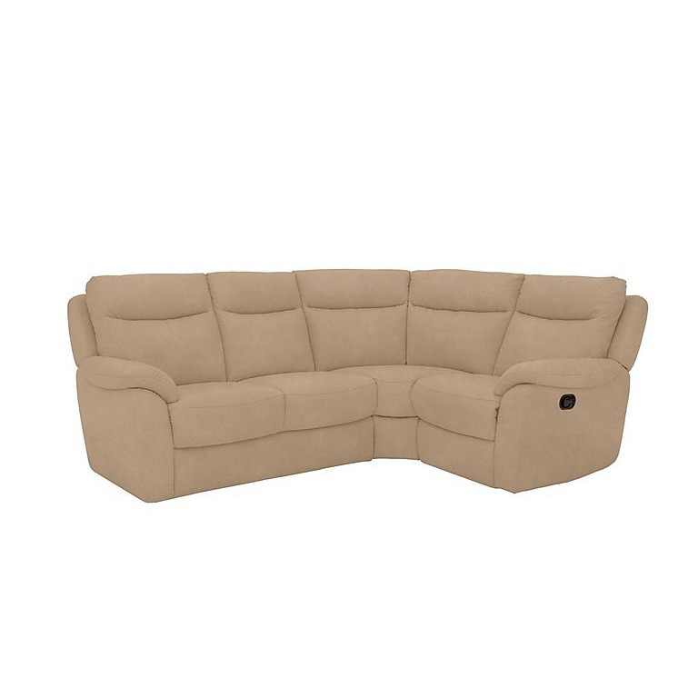 Snug Compact Fabric Power Recliner Right Hand Facing Corner Sofa by