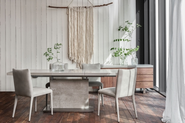 Petra Industrial Extending 160-220cm Dining Table - Stone by Furniture ...