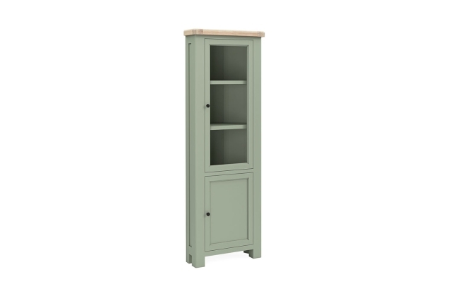 Salcombe Painted Oak Sage Green Corner Display Cabinet - Sage by ...