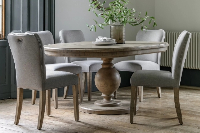 Gallery Direct Vancouver Rustic Pine Round Extending 120-160cm Dining ...