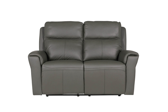 Ross Leather Electric Recliner 2 Seater Sofa - Ash by Furniture World ...