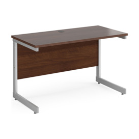 All Walnut C-Leg Narrow Rectangular Desk, 120wx60dx73h (cm)