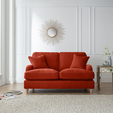Piper Luxury Apricot Orange Velvet 2 Seater Sofa by FurnitureBox ...